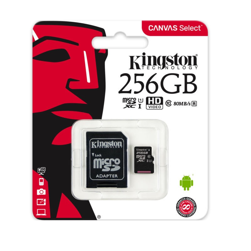 Kingston Memory Card Micro SD SDHC 256 GB